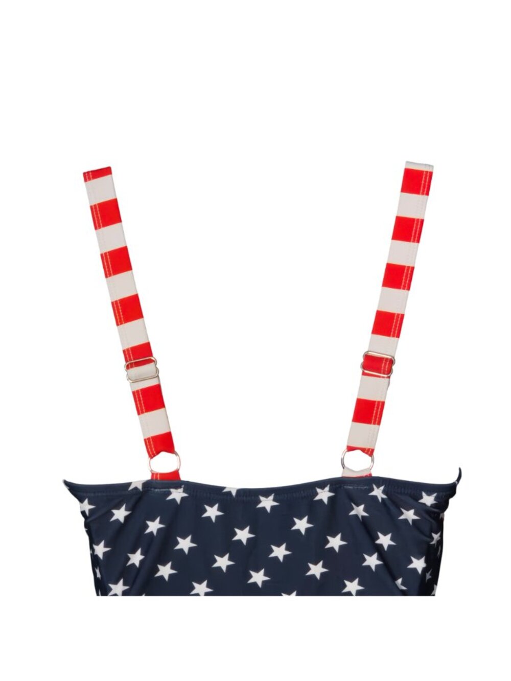 American Flag One-Piece Swimsuit M V Neck Ruched Adjustable 4th of July Lined - Picture 5 of 9